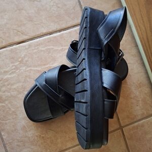 ASOS Black Platform Cross-Strap Sandals